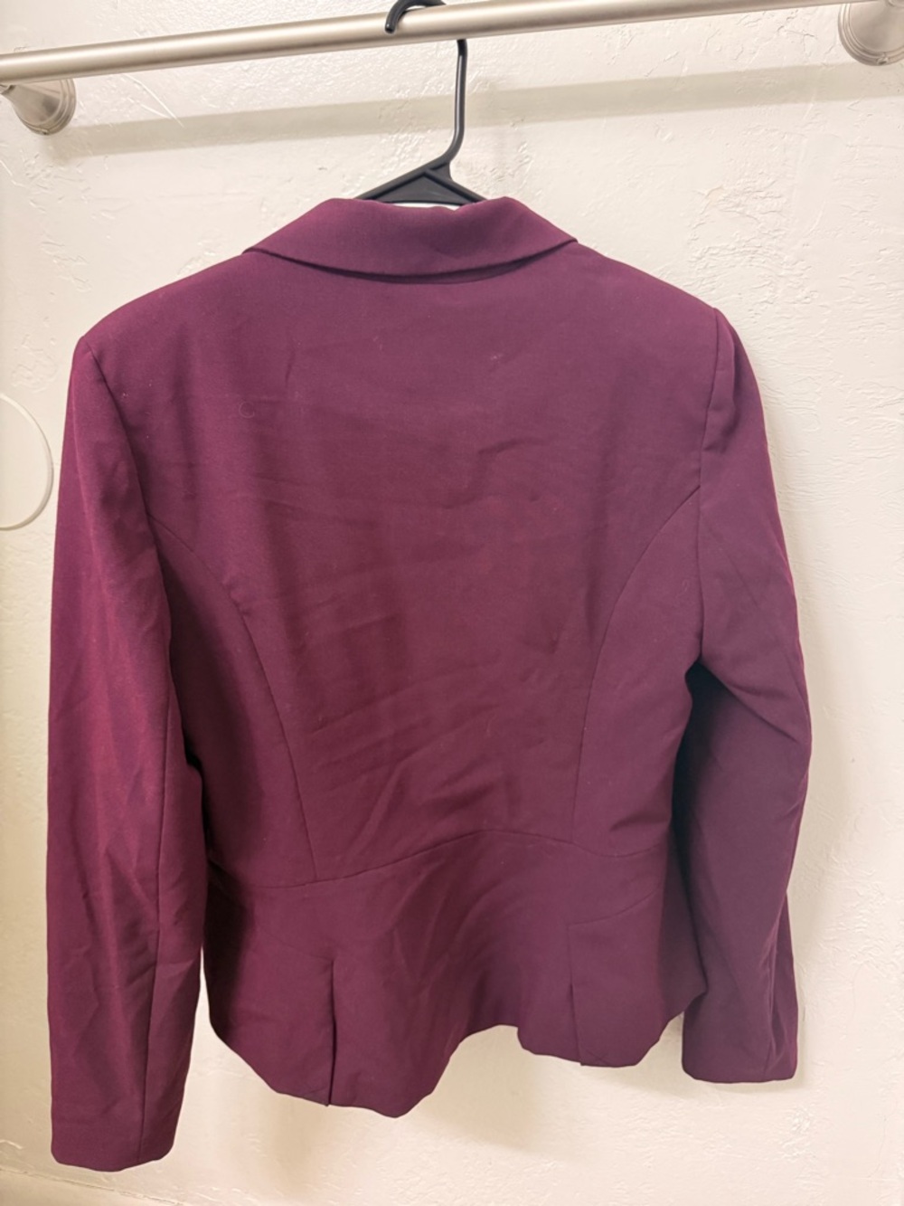 Worthington Women's Purple Open Front Lined Blazer Long Sleeve Solid Size 14 - Picture 2 of 4